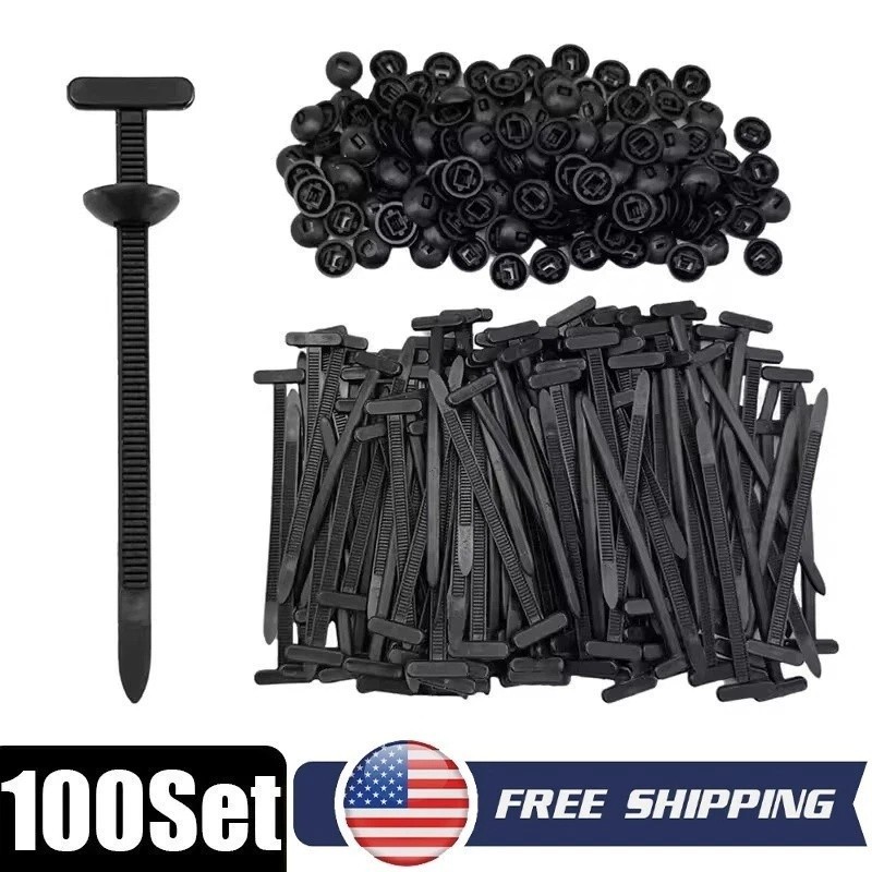 100 PCS Nylon Universal Cable Tie Buckle，Heavy Duty Self-Locking Zip Ties Holder