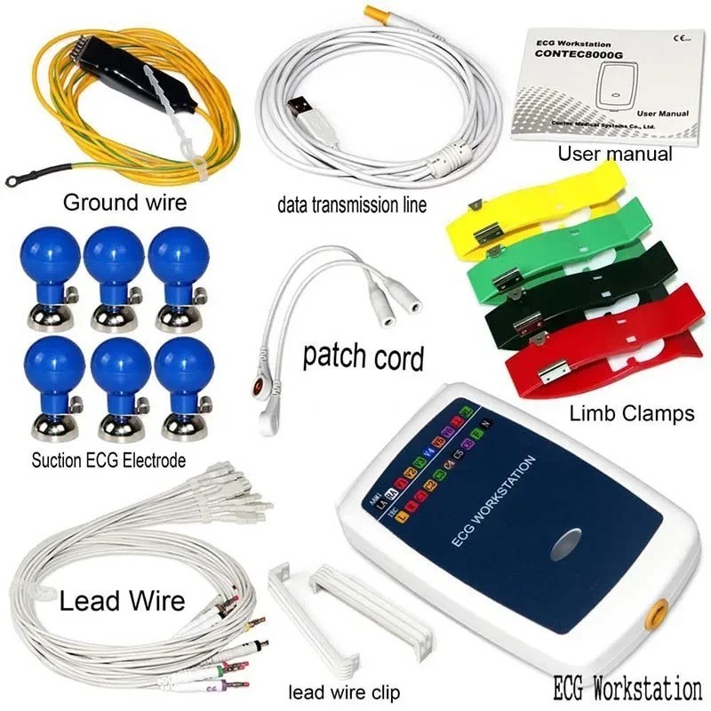 Fast Shipping from US! 8000G Portable ECG Workstation – 12-Lead PC Based Machine