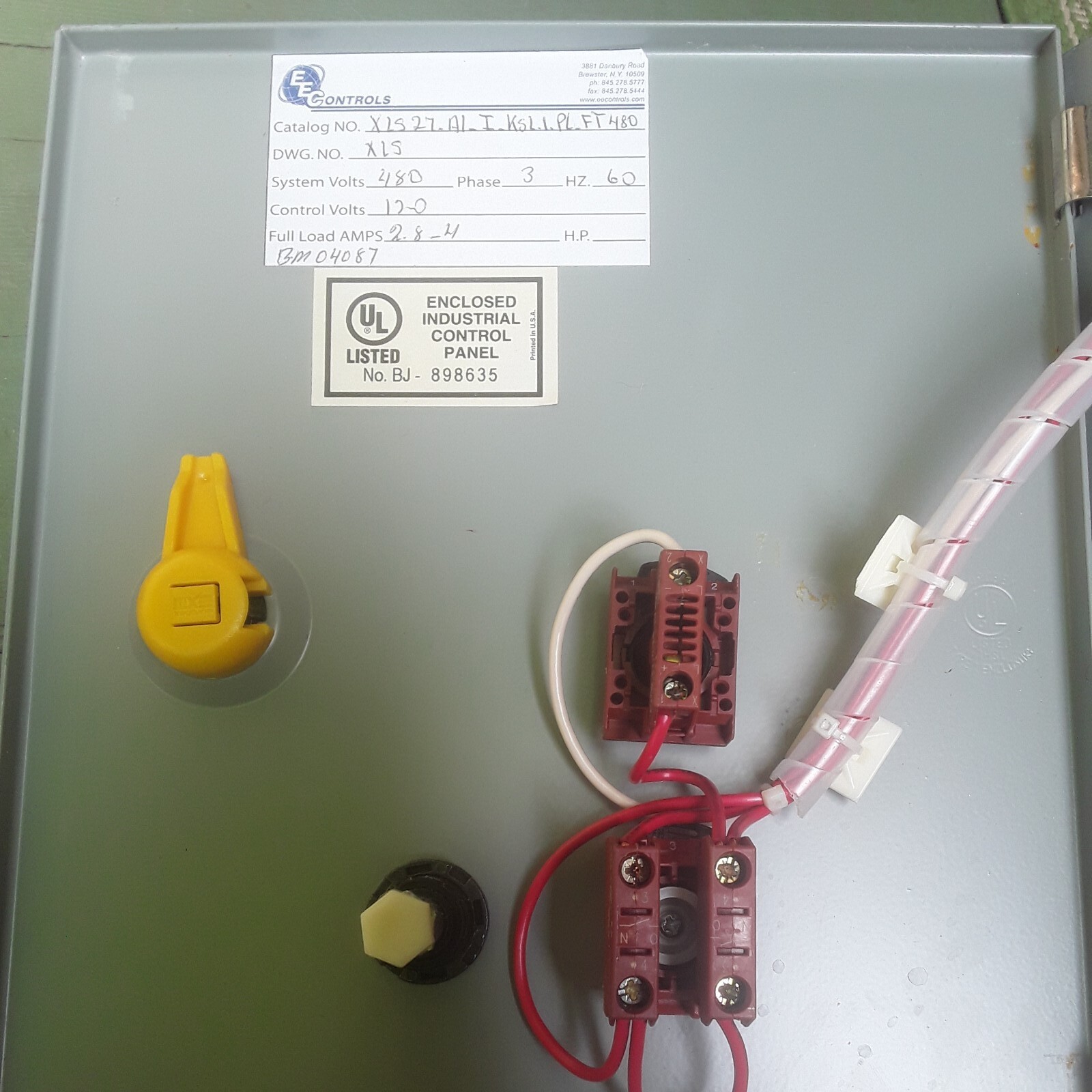 EEControl Panel XLS27 480V 3 PHASE 60HZ 120 CONTROL VOLTS NOS