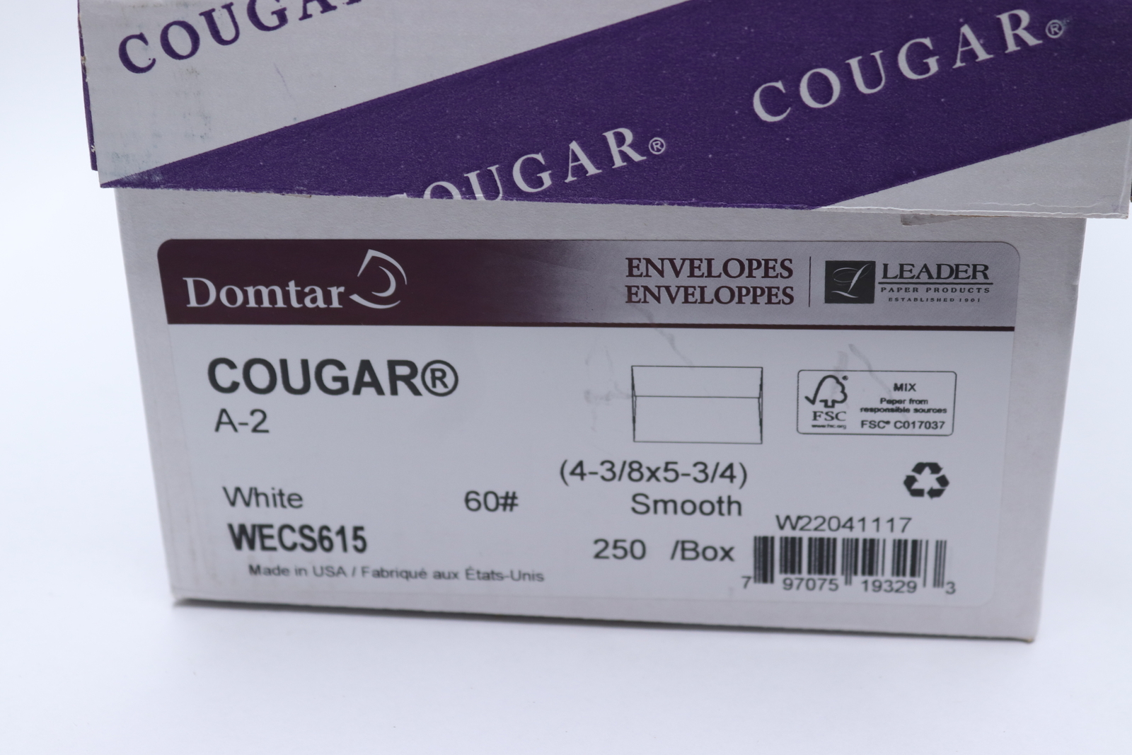 (250-Pk) USB Envelope Paper White A-2 4-3/8″ x 5-3/4″ WECS615