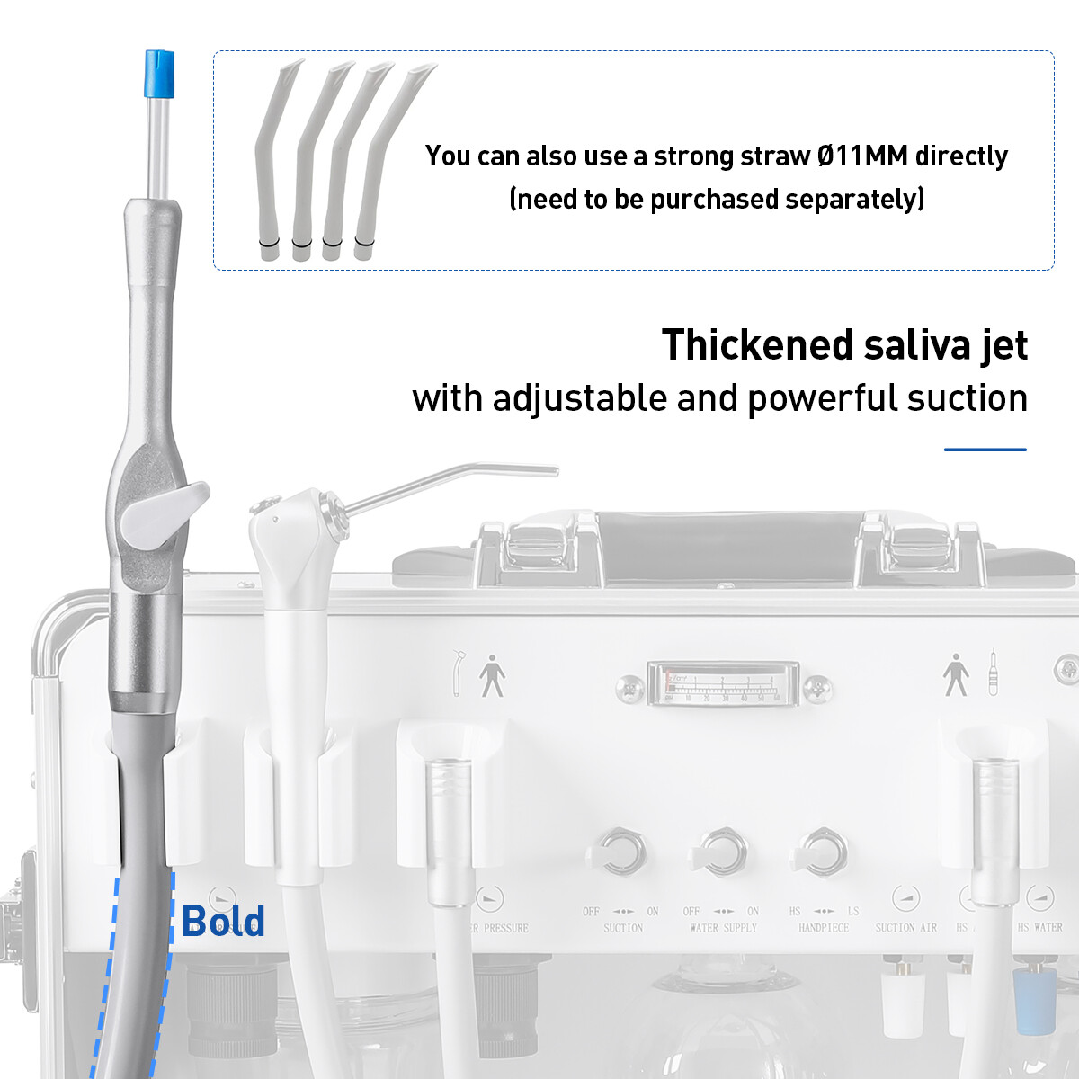 Portable Dental Delivery Unit Air Compressor Strong Suction/Handpiece Kit 4 Hole