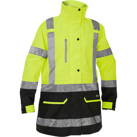 Bisley 333W6375h-Yl/Xl Women’s 5-In-1 Jacket, Polyester, Class 3 R, Hi-Vis