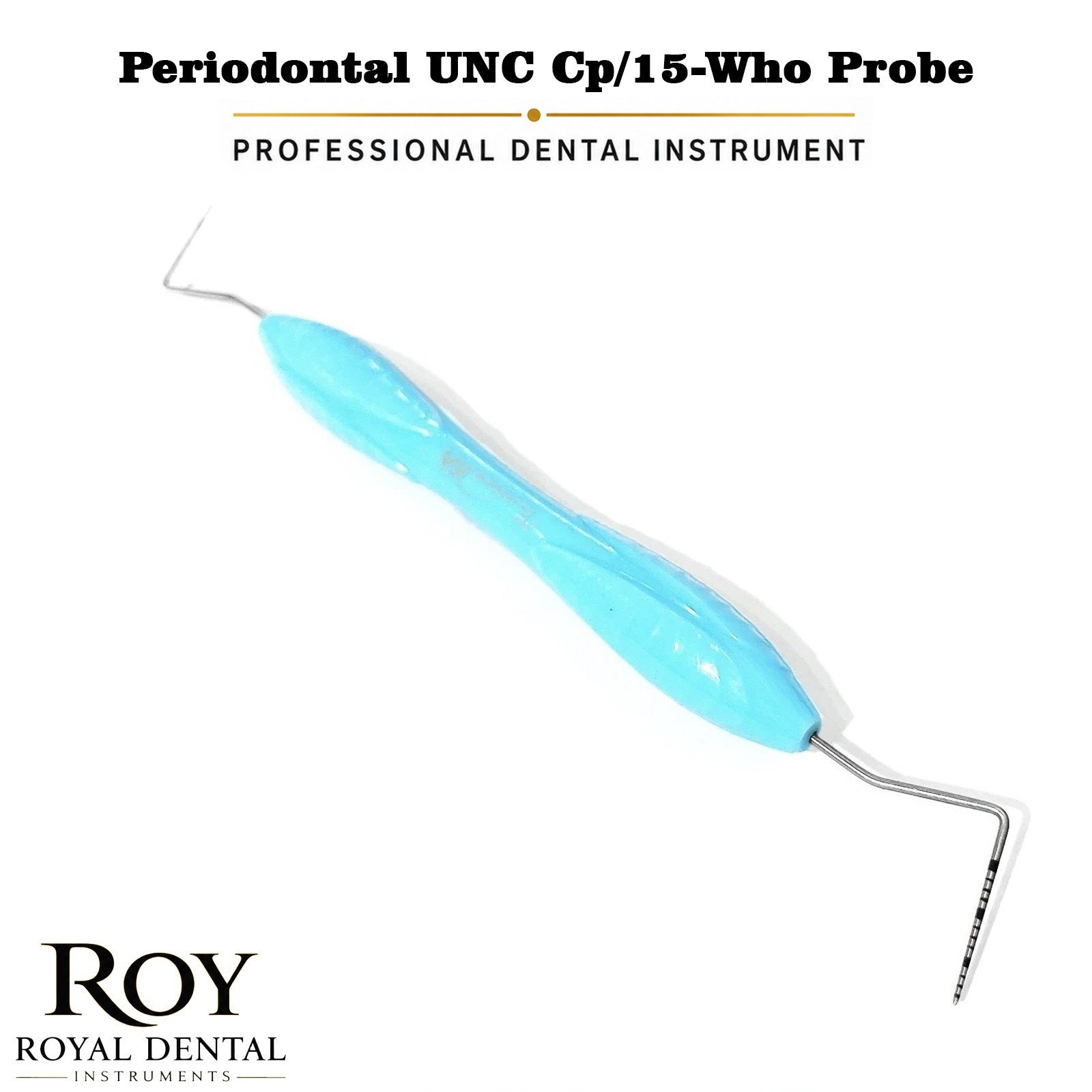 Dental Periodontal Probes UNC-15, WHO Ball Ended BPE Probe Markings Color Coated
