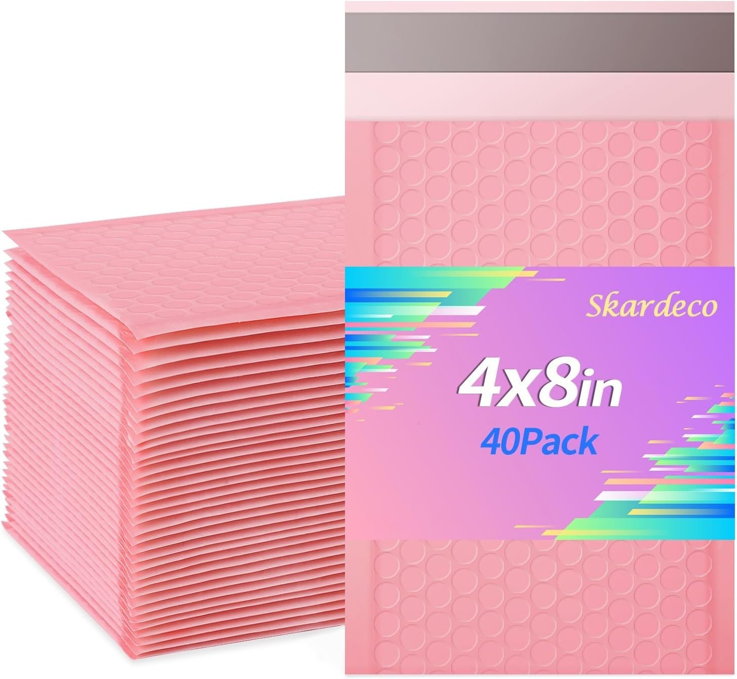 Everyday Use Pink Bubble Mailers 4×8 – 40 Pack Tear-Resistant Shipping Envelopes