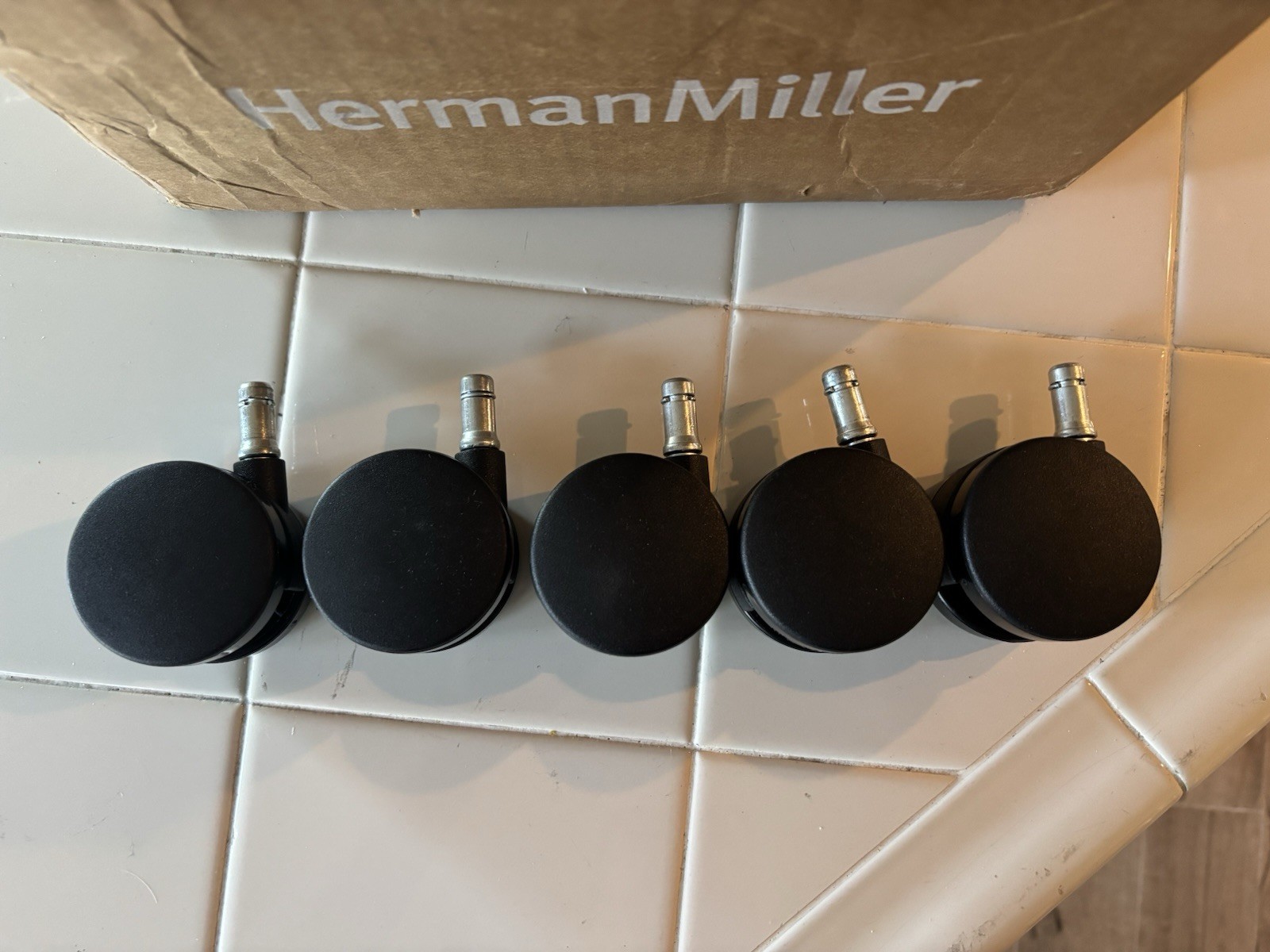 OEM Herman Miller C7 2.5-Inch Hard Floor/Carpet Casters for Aeron, Setu, Eames