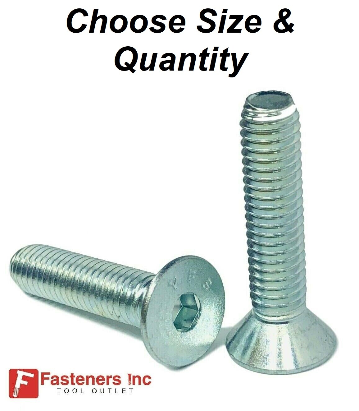 Flat Head Cap Screw Coarse Thread Socket Allen Zinc Plated (Choose Size & Qty)