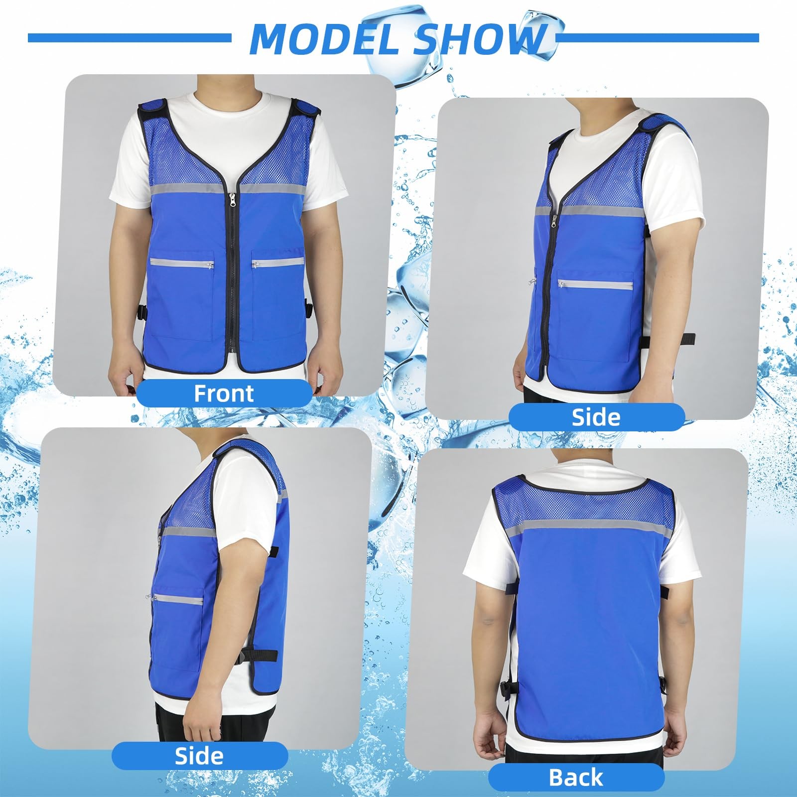 Cooling Vest for Men & Women, Adjustable Ice Vest with Detachable Reusable Ic…