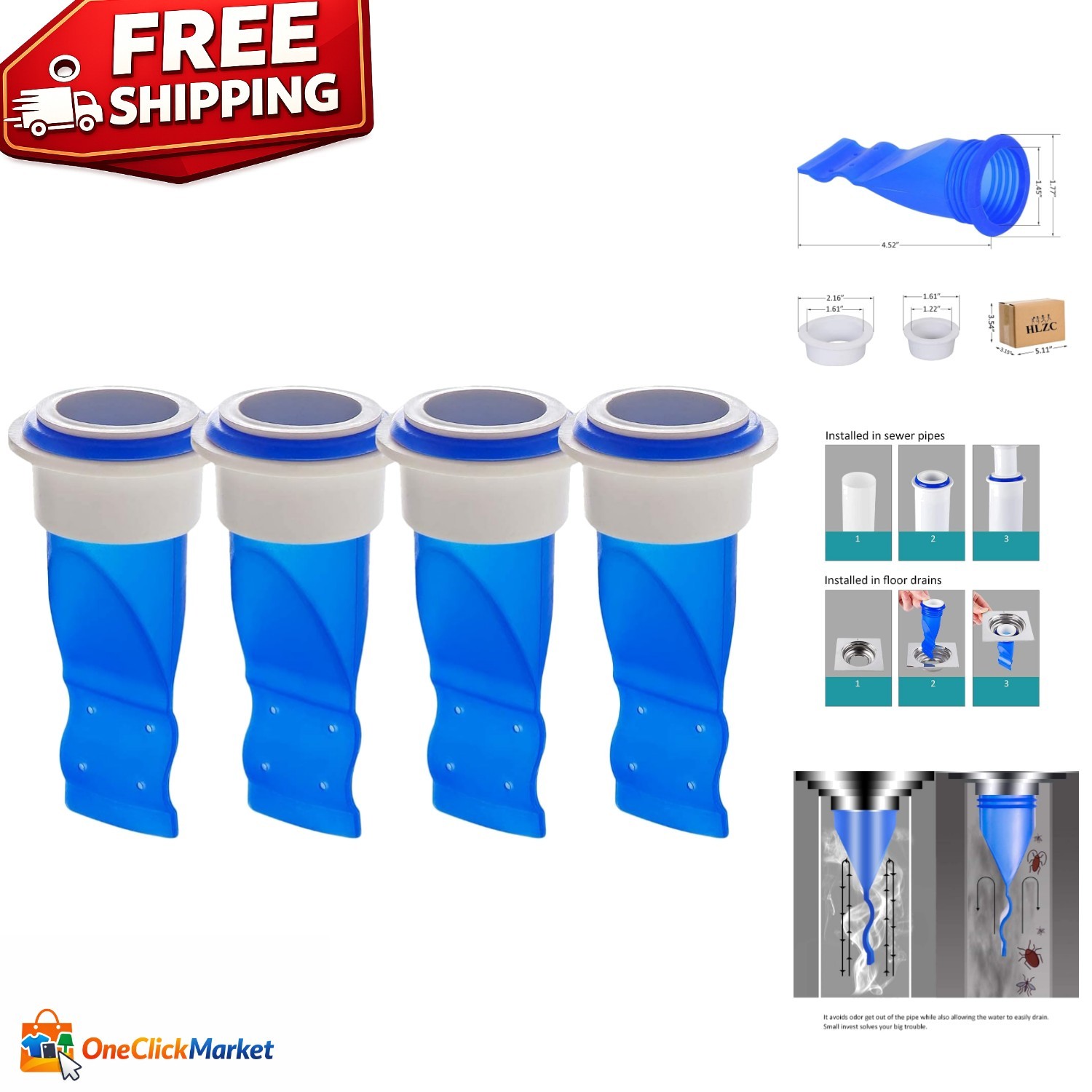 Environmentally Friendly Adjustable Drain Trap – Compact 4cm Backflow Preventer
