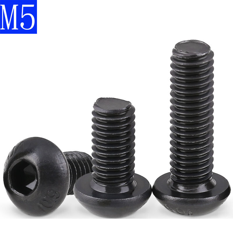 M5 5mm M5x0.8 black 10.9 Alloy Steel – Hex Socket BUTTON HEAD Screws – ISO7380