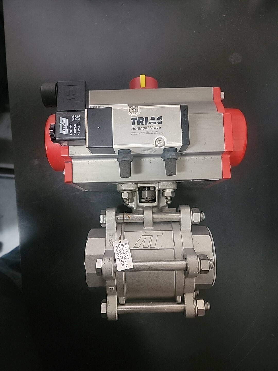 TRIAC Controls Actuator 88TX2002R3DX 2” Series 88 Stainless Ball Valve SOLENOID