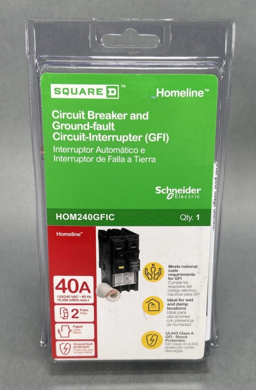 Square D Homeline 40-amp 2 -Pole GFCI Circuit Breaker