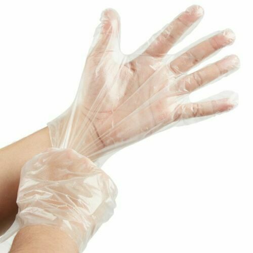 GLOVES POLYETHYLENE POLY MEDIUM M BOX LOT 500 FOOD RESTURANT LAB HIGH DENSITY !