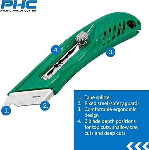 Safety Box Cutter Pacific Handy S4SR Perfection Right Handed PHC Razor Knife
