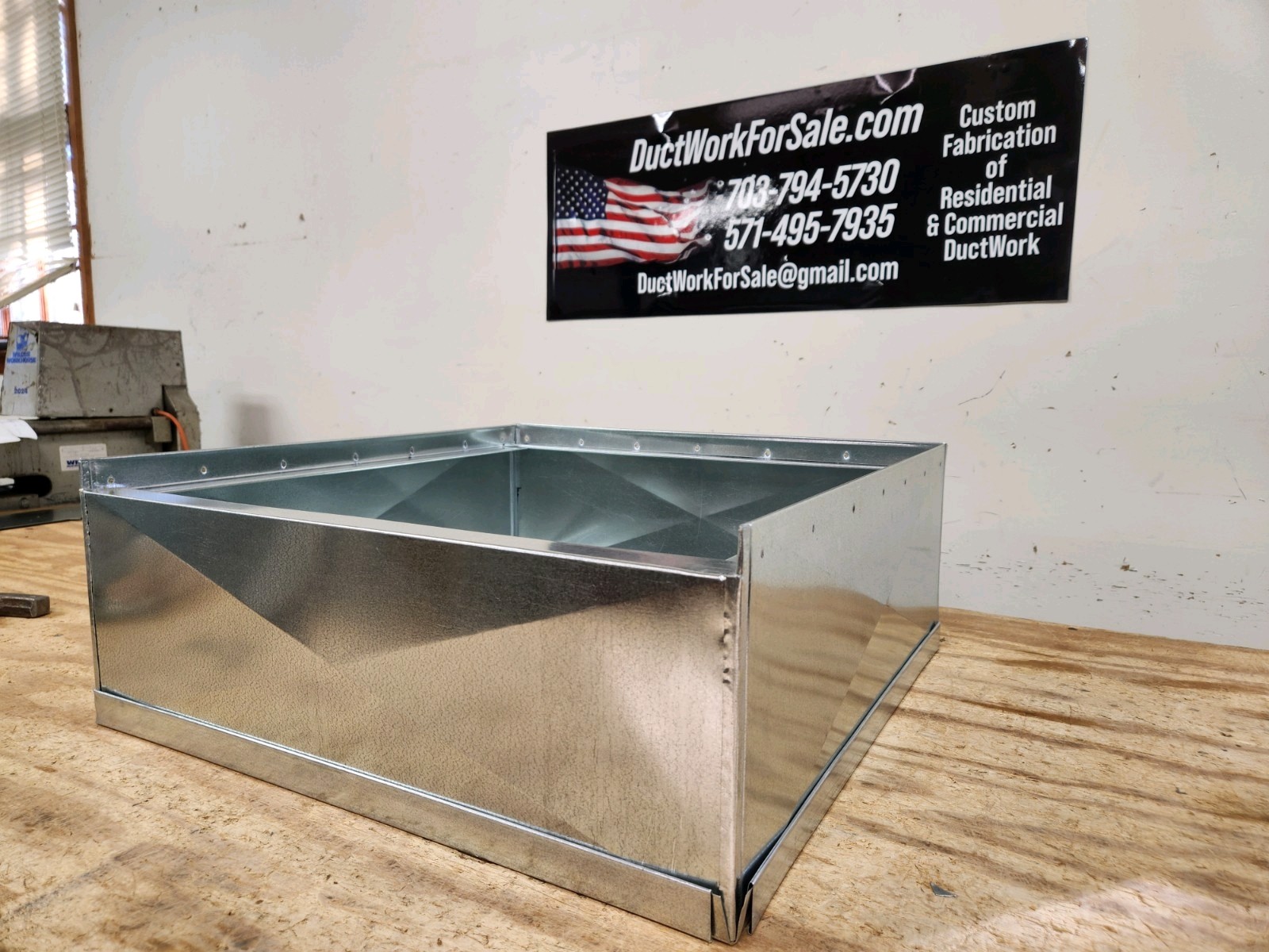 21″x21″x17″ tall furnace stand return air box duct hvac