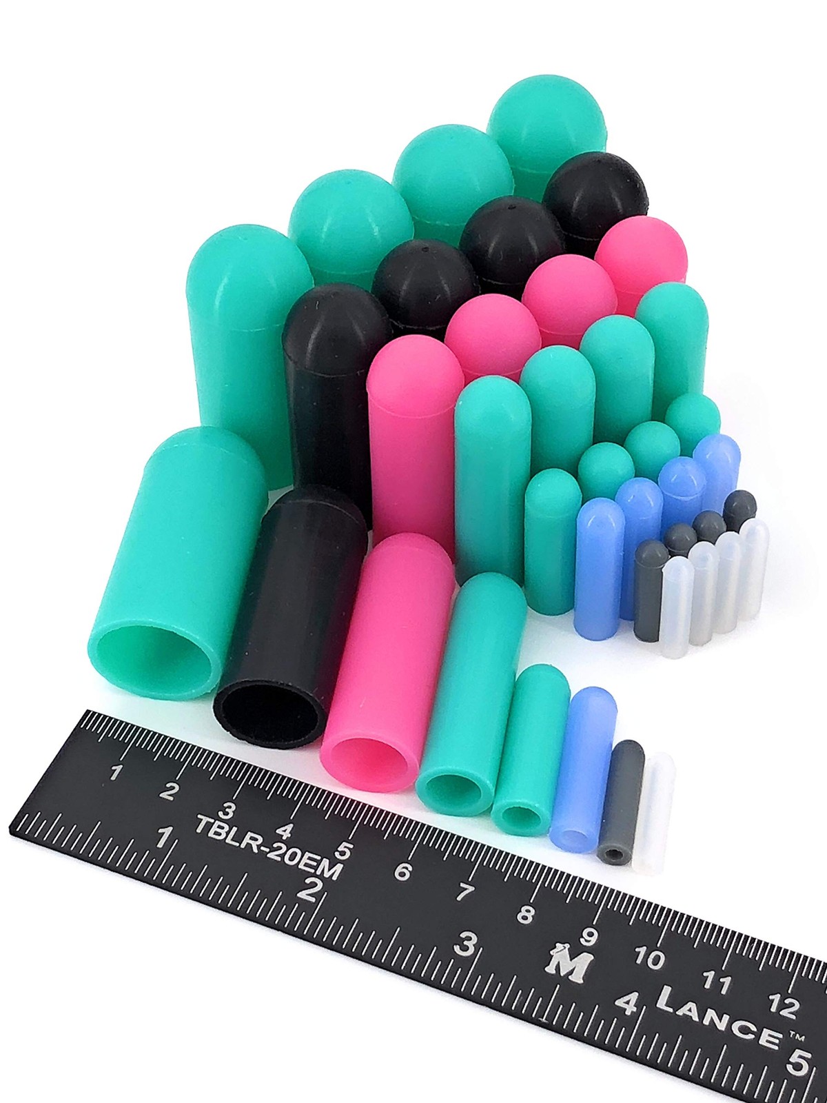 40 Piece High Temp Silicone Rubber Protective End Cap Kit – Clear/Transparent