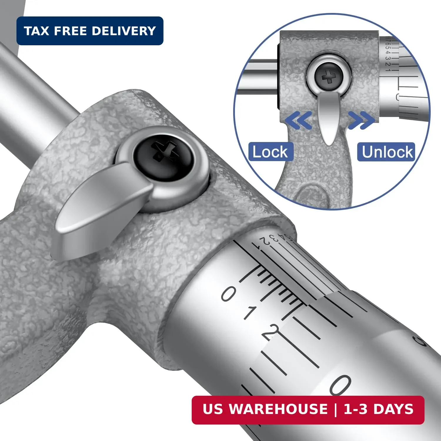 HDLNKAK Outside Micrometer 0-1″, Machinist Micrometer, 0.0001″ Graduation Microm