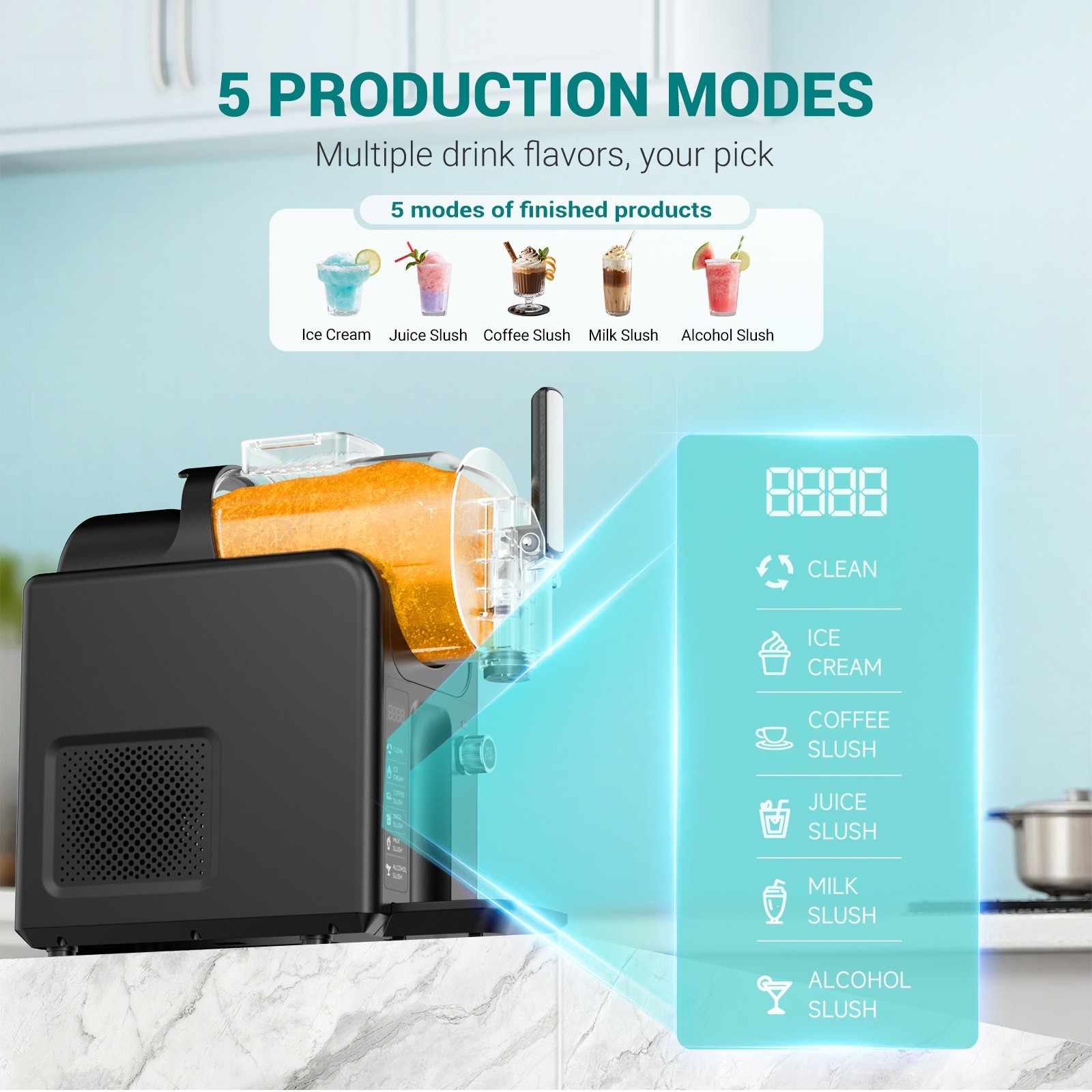2.4L Commercial Slushie Machine Margarita Wine Frappe Slush Frozen Drink Machine