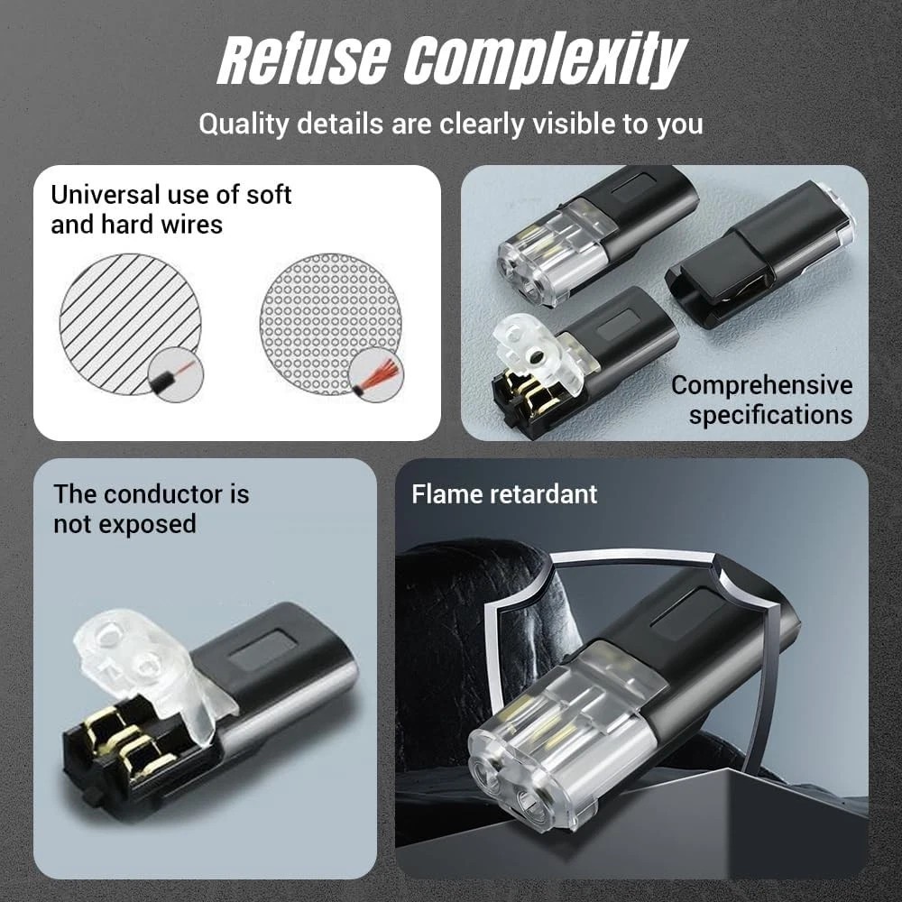 80 PCS Plug-In Quick Wire Connectors, Reusable Clamp Terminal Blocks for Cables