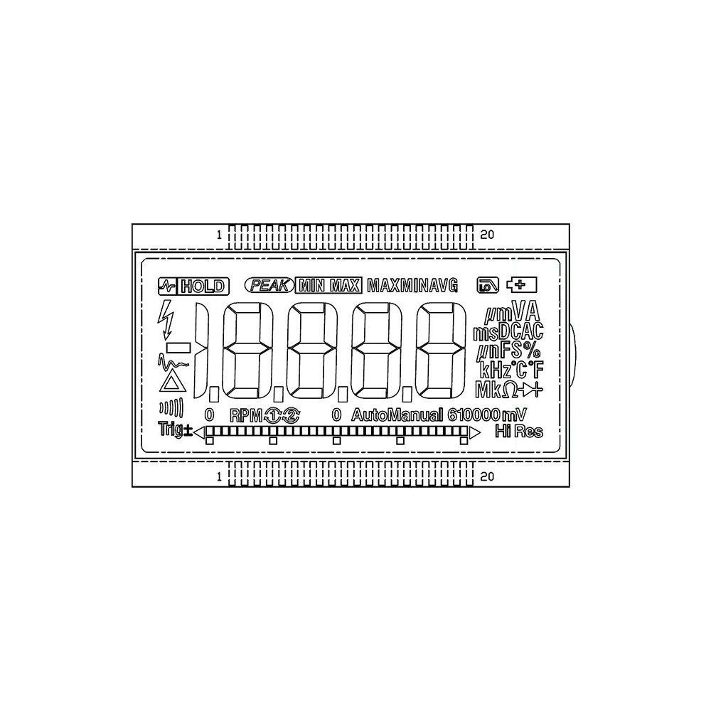 Display for FLUKE 83V, 87V, 88V Digital Multimeter 2065213