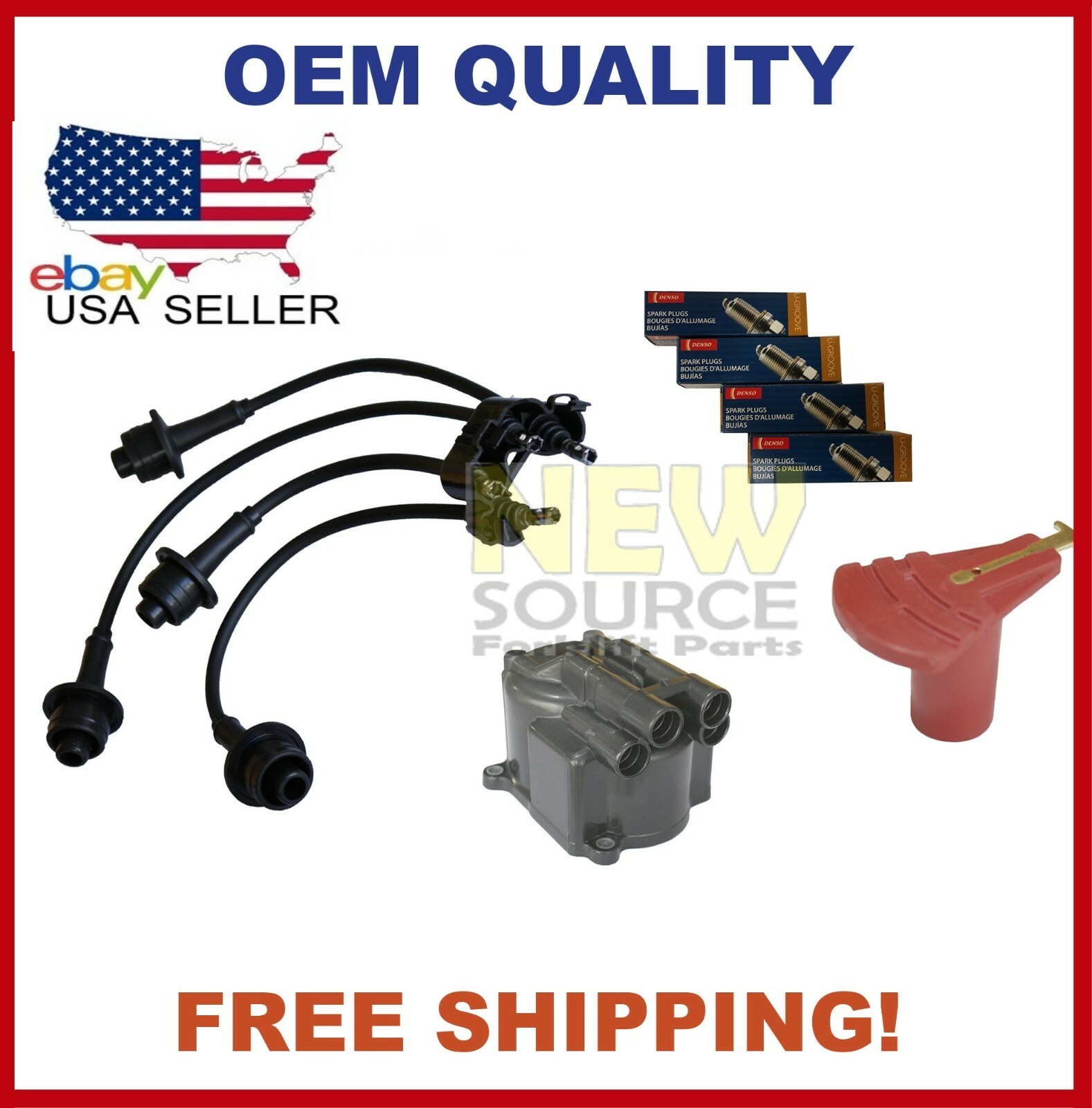 90904-U9130-71 TOYOTA 4Y FORKLIFT TUNE UP KIT WITH DENSO SPARK PLUGS W9-EP