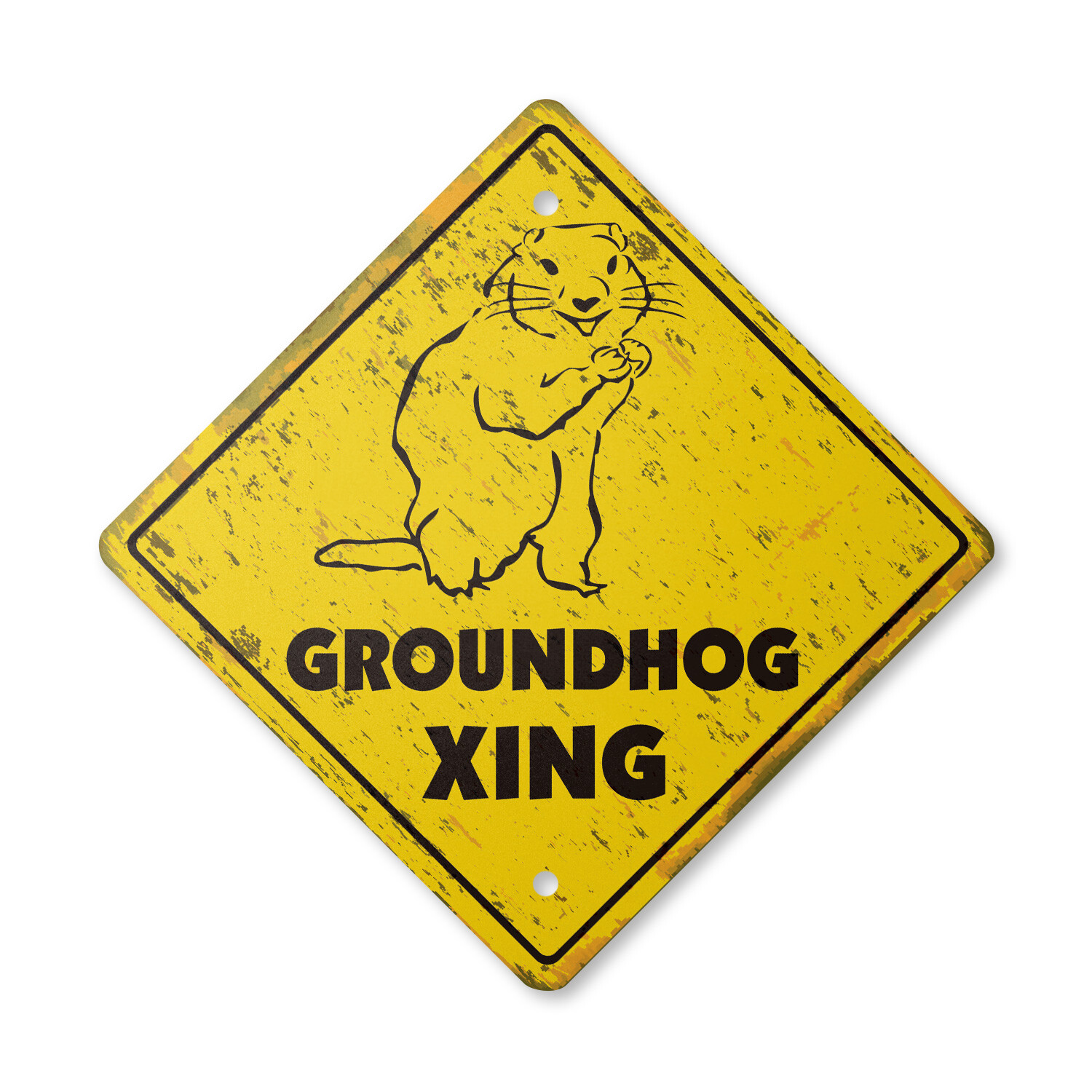 Groundhog Vintage Crossing Sign Xing Plastic Rustic ground hog day puxatawny phi