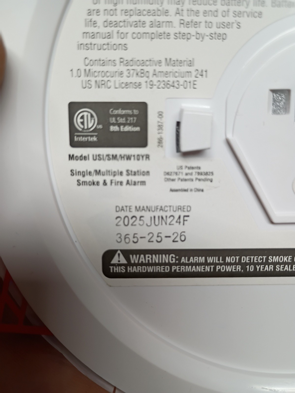 2PK Universal Security Instruments Hardwired & 1-Year Battery Smoke Detector, OB