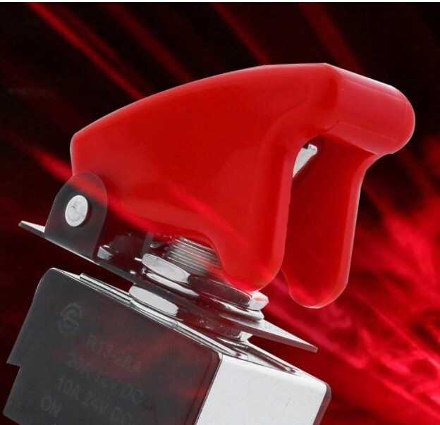 Pilot Automotive Performance Toggle Switch with Red Safety Cover