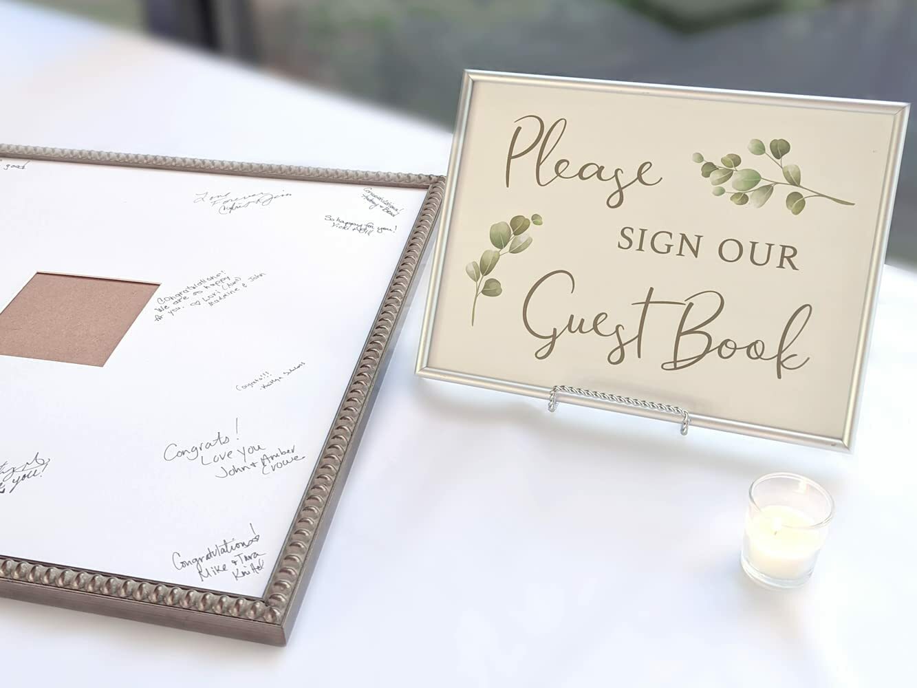 Eucalyptus Designed Wedding Signs (Double Sided) (4 or 8 Pack)