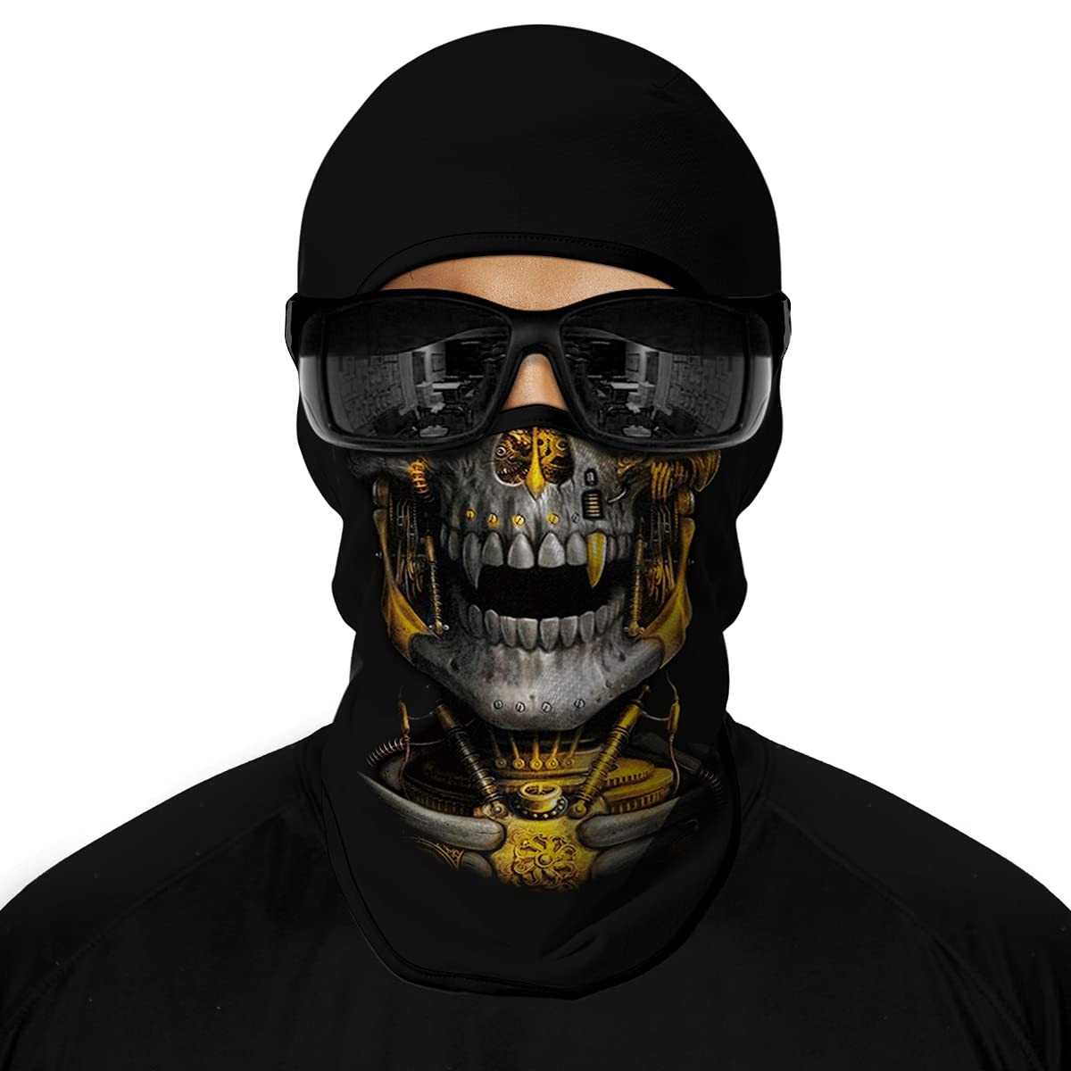 ShopINess Unisex 3D Winter Skull Balaclava for Adults One Size, Multicoloured