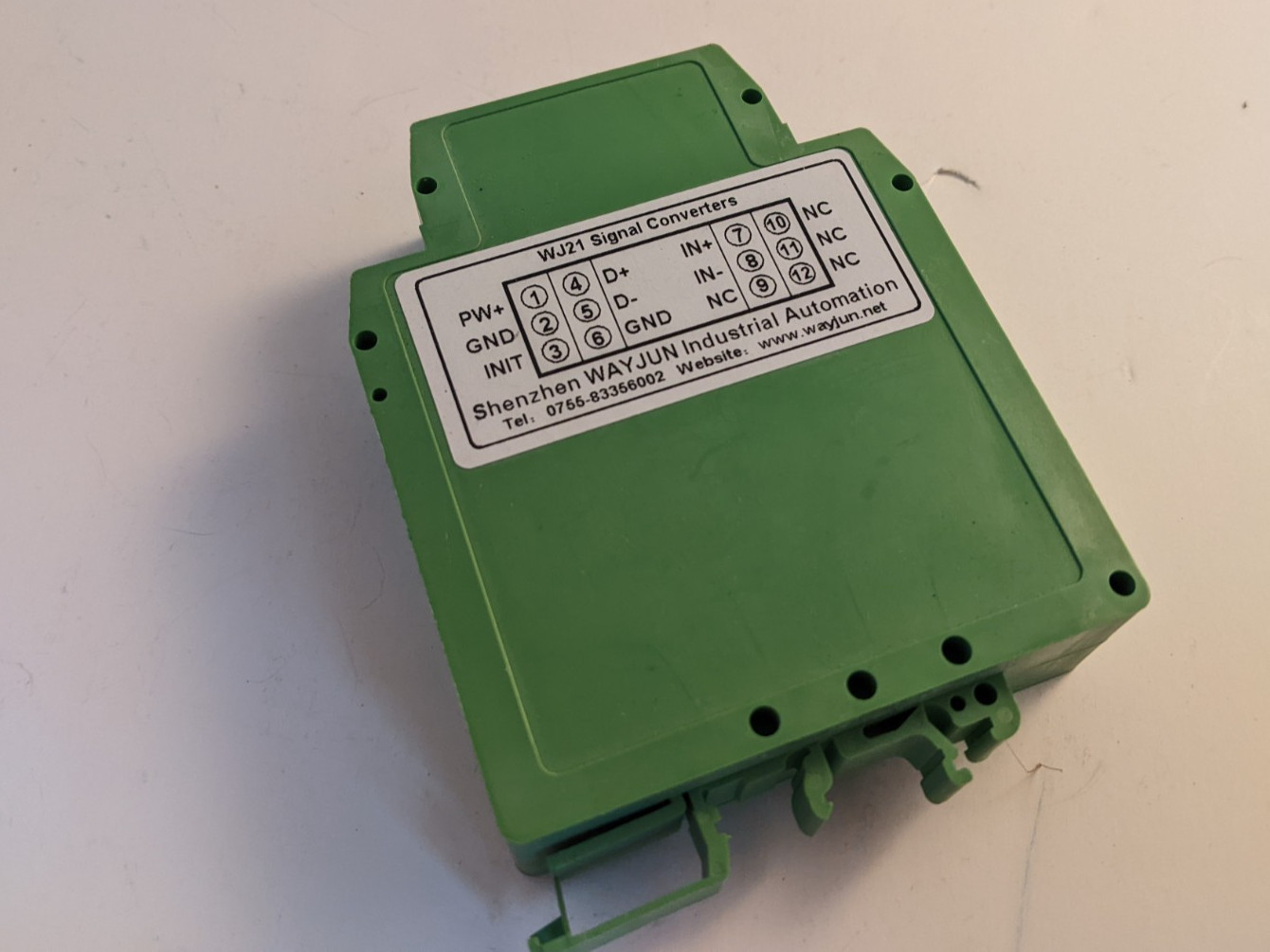 Input: 0-10V to Output: RS-232 converter DIN Rail