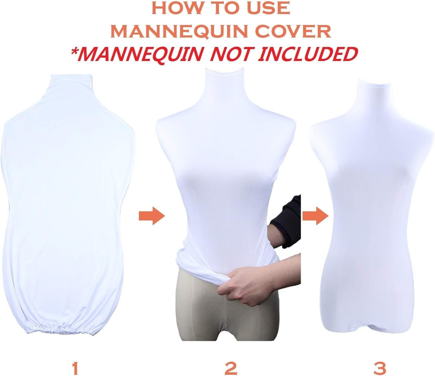 White Superb Mannequin Fabric Cover, Soft Stretchy, for Fashion Designer Reta…