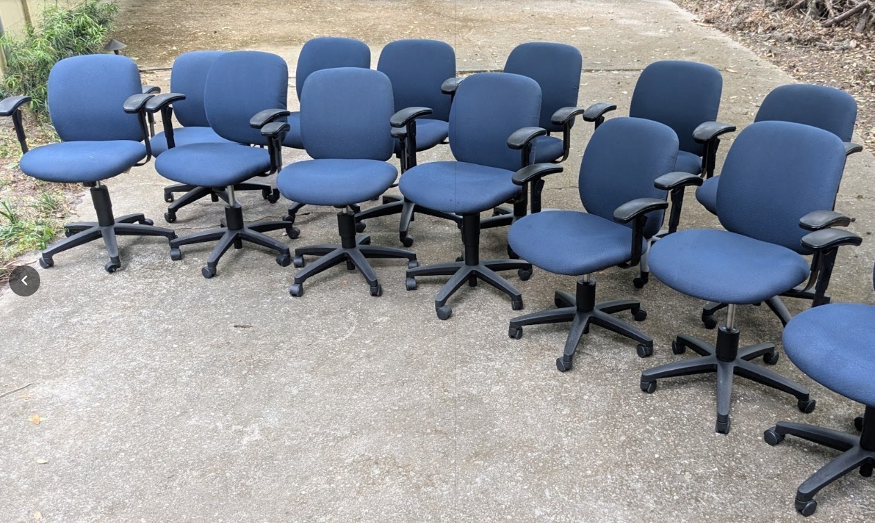 12 HON Commercial Office Chairs — Matching Blue Task Chairs w/ Arms — Local Pick
