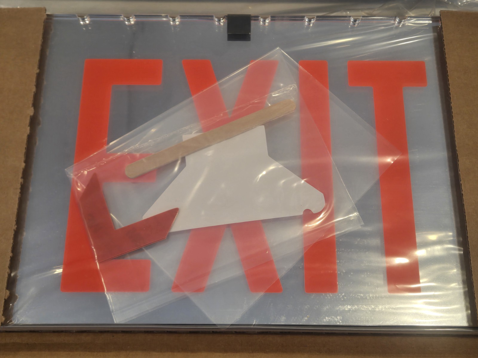 Lot: 2 Isolite AX1-WW Exit Signs – Red Letters/White Housing Wall Surface Mount