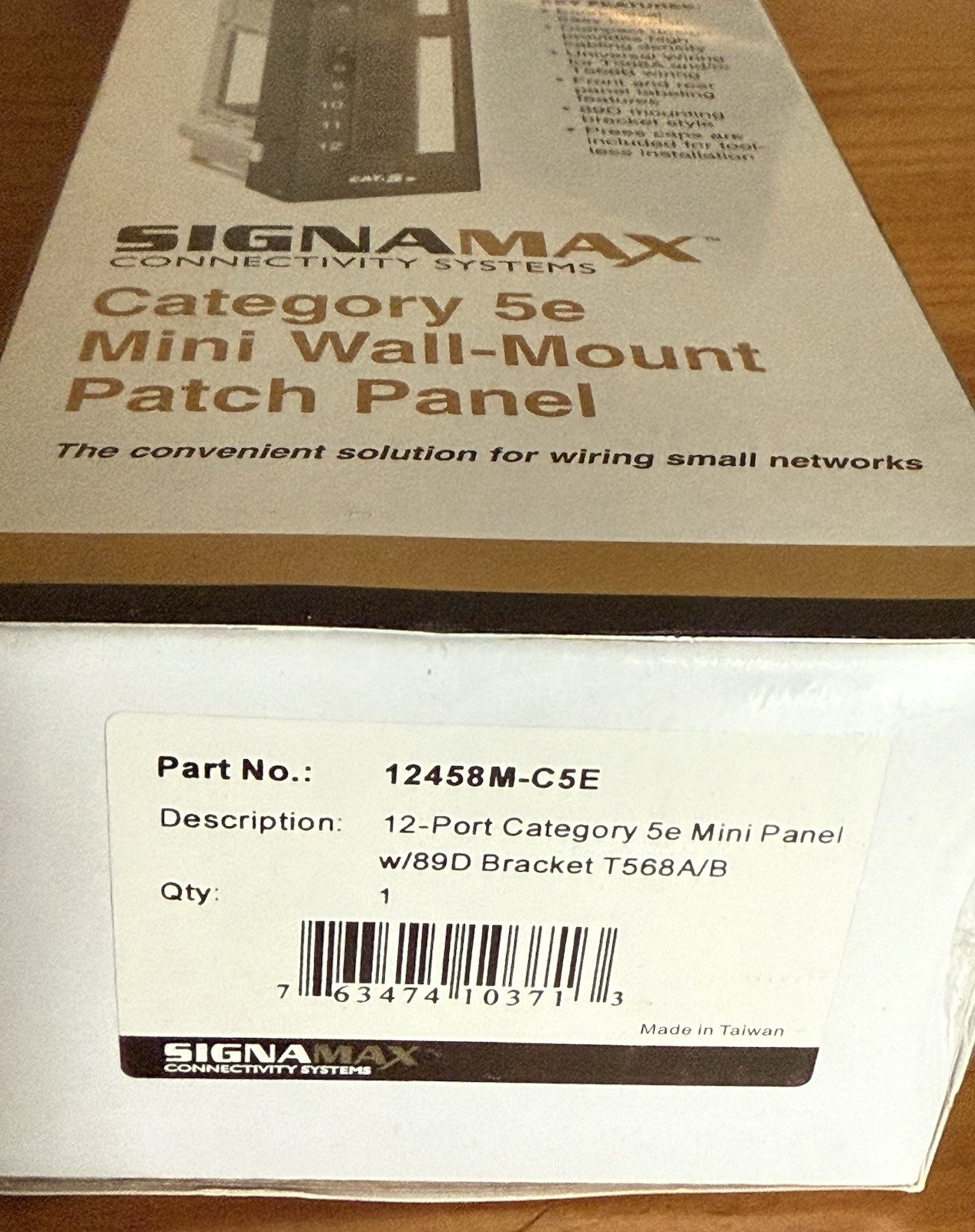 SIGNAMAX 12458M-C5E / 12458MC5E (NEW IN BOX) Mini Wall-Mount Patch Panel E3.1