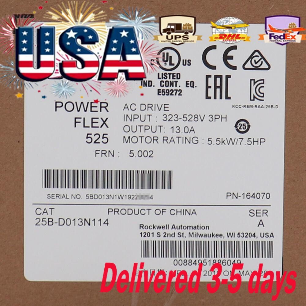 Allen-Bradley 25B-D013N114 PowerFlex 525 5.5kW 7.5Hp AC Drive Sealed