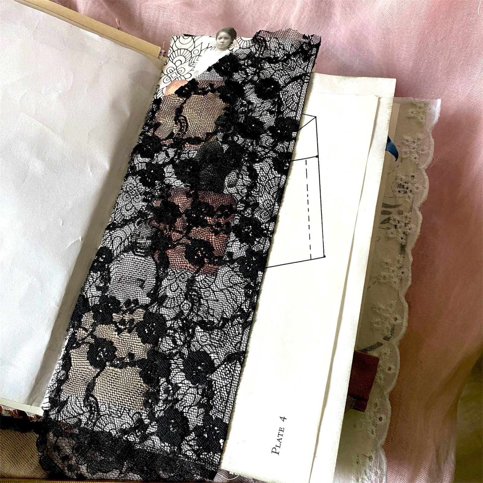 Handmade Authentic Vintage Junk Journal Book 90 Pgs Layered Lace Pockets Diary
