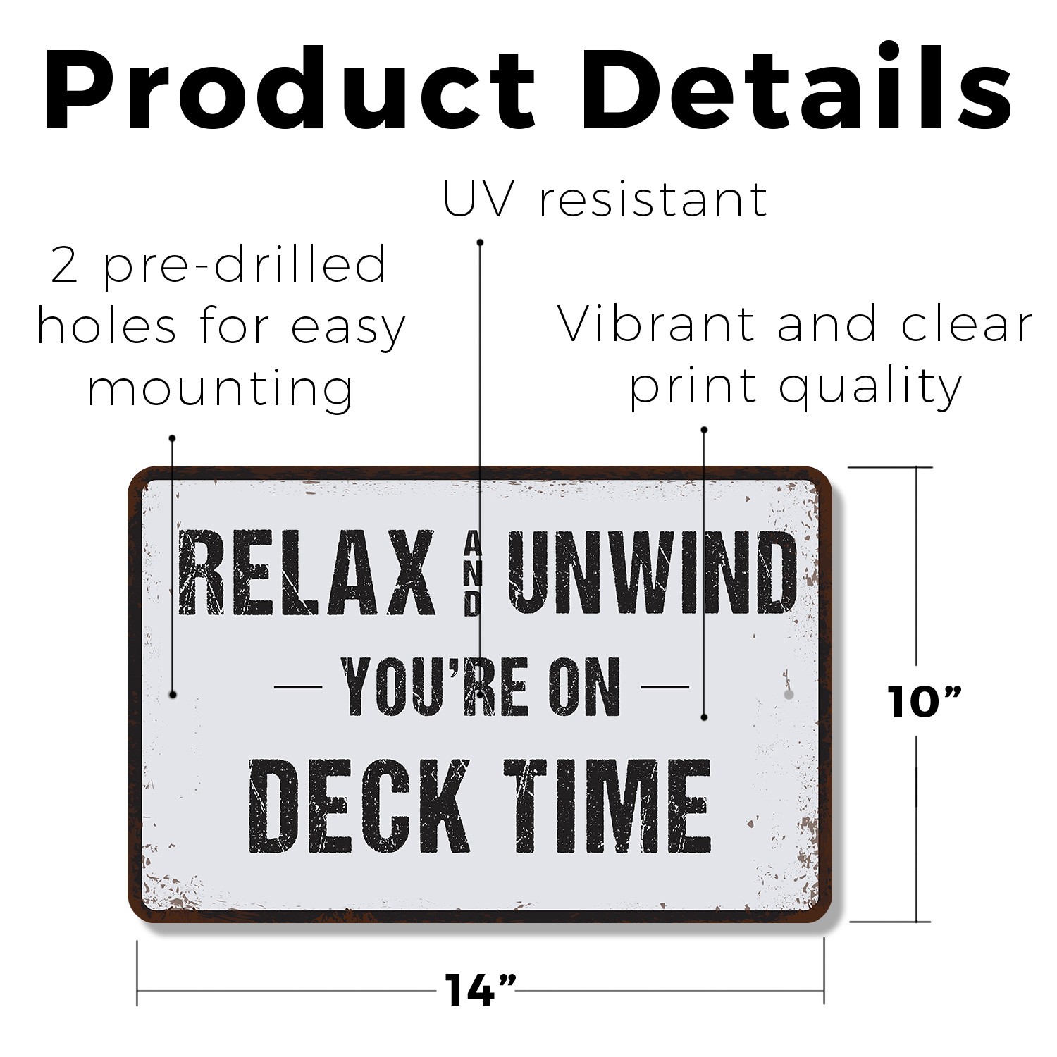 Relax Unwind You�re On Deck Time Sign Shoes Off Feet Up Perfect for Porches