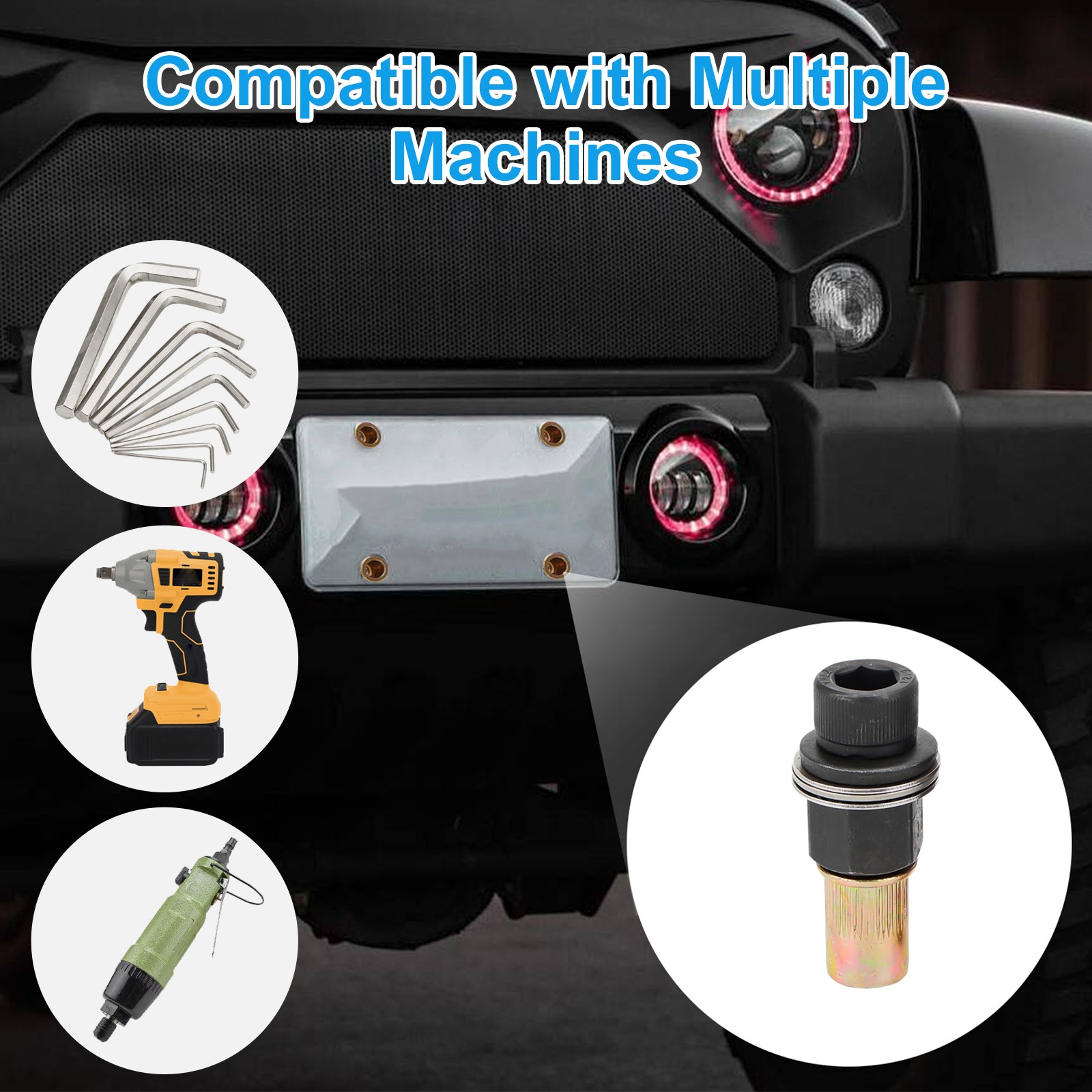 44pcs Manual Rivet Nut Tool Kit M3-M6 Carbon Steel Nutsert Riveting Adapter Set