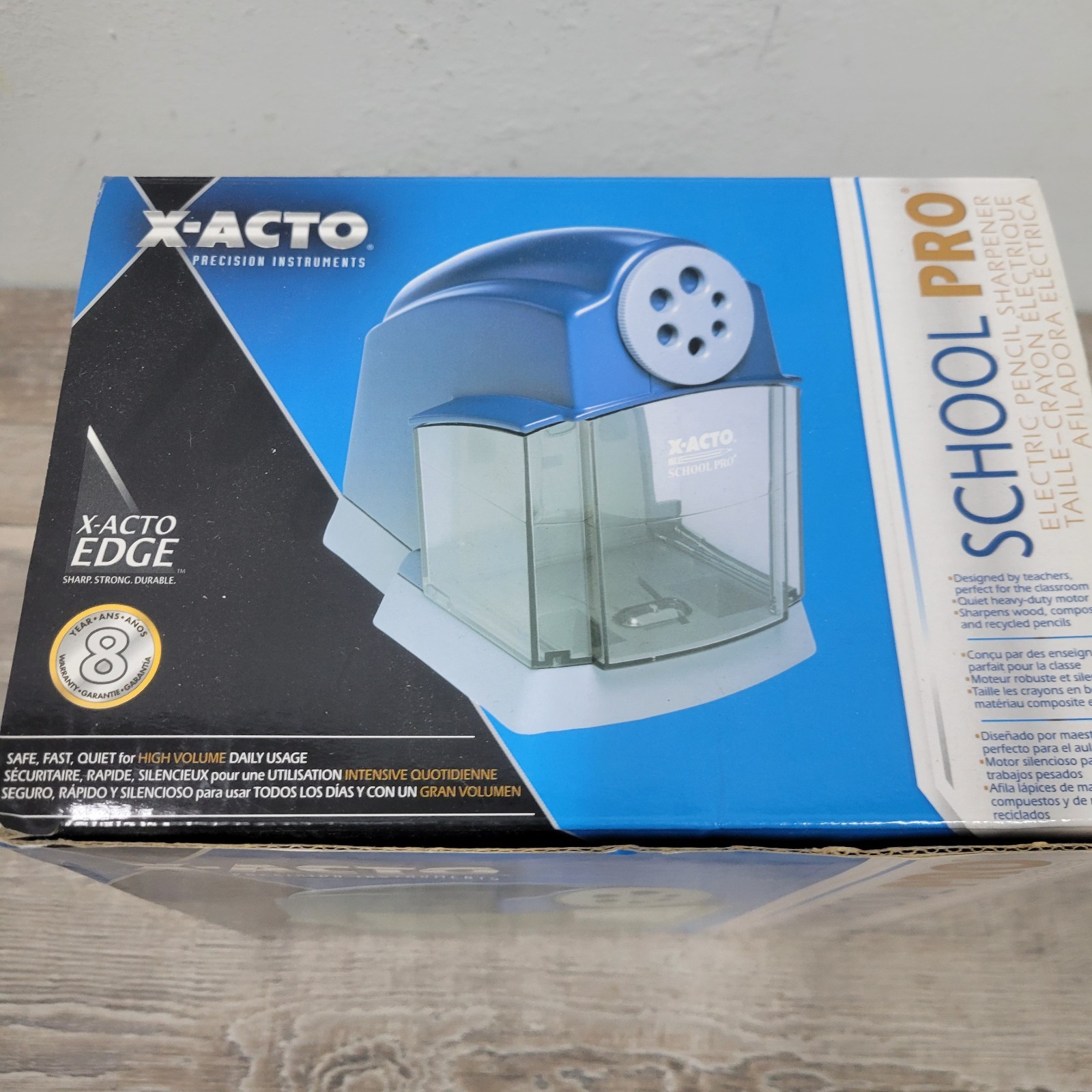 X-Acto School Pro Classroom Electric Pencil Sharpener Blue/Gray 1670