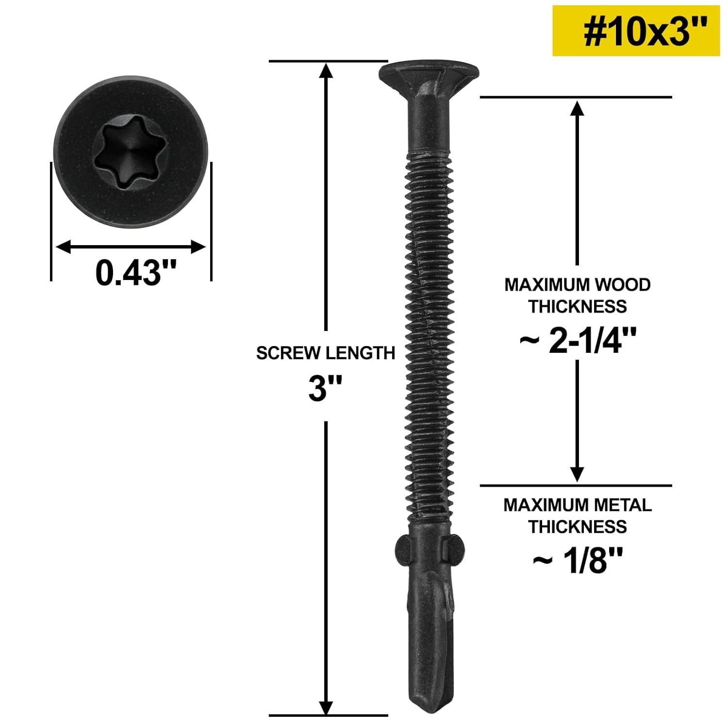 x 3 Trailer Deck Screws, Self-Tapping Sheet Wood Metal Screw, 124Pcs T25 Star…