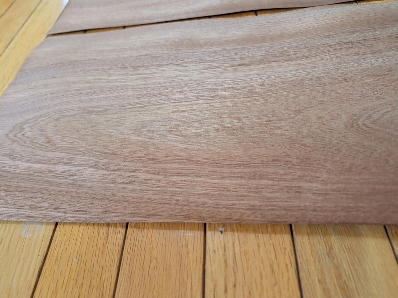 Sapele mahogany wood veneer 2 pieces 10 1/2″ x 21″ each 1/42″ raw buckled