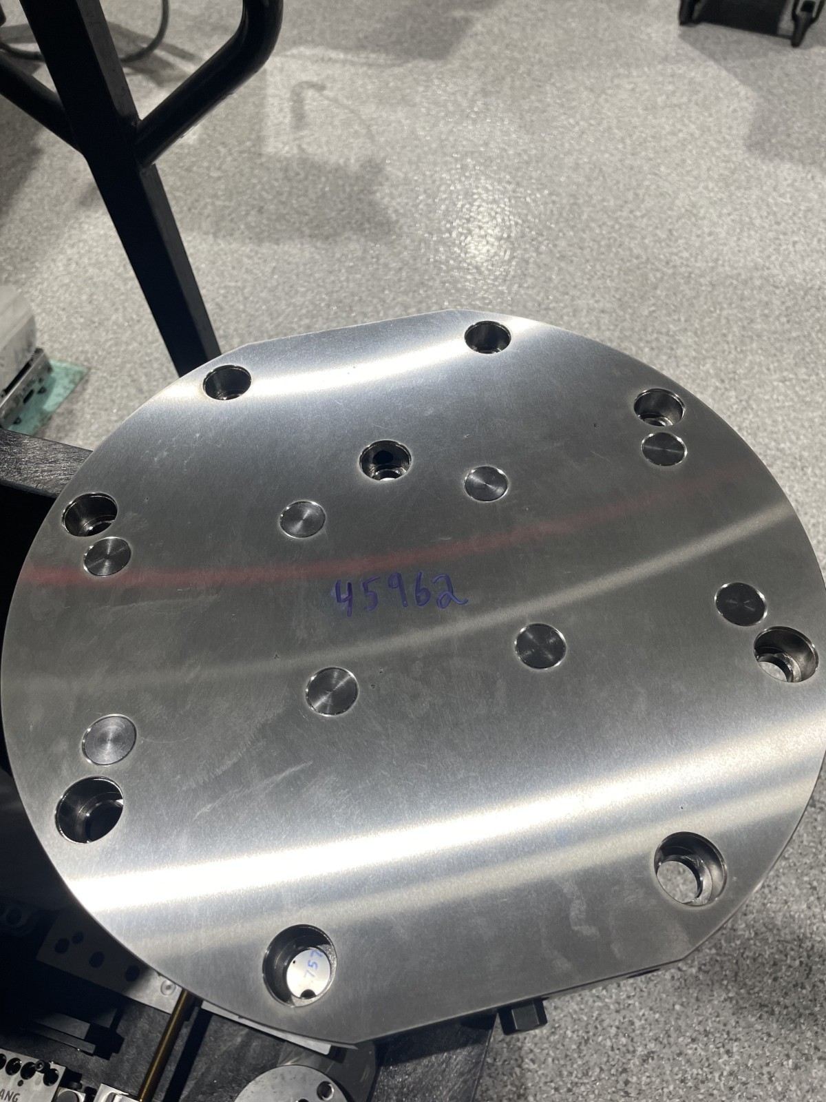 Lang Technik 45962 Quick Point 96 Round Vise Plate W/ Custom Mounting Bores CNC