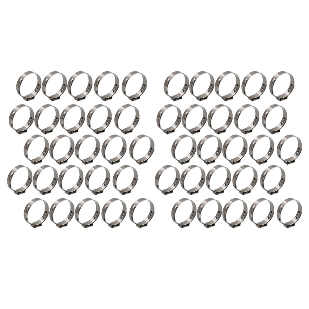 100 Pack 1 Inch Stainless Steel Hose Clamps Crimp Pinch Fitting Tubing New