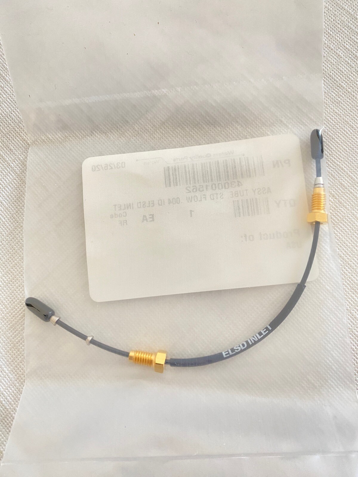 New WATERS UPLC Standard Flow Tube Assembly 0.004”ID ELSD Inlet 6”L 430001562
