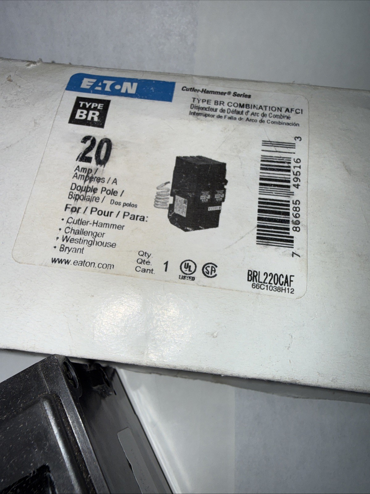 NEW Eaton BRL220CAF Arc Fault Circuit Breaker AFCI 2 POLE 20 AMP 120/240 V