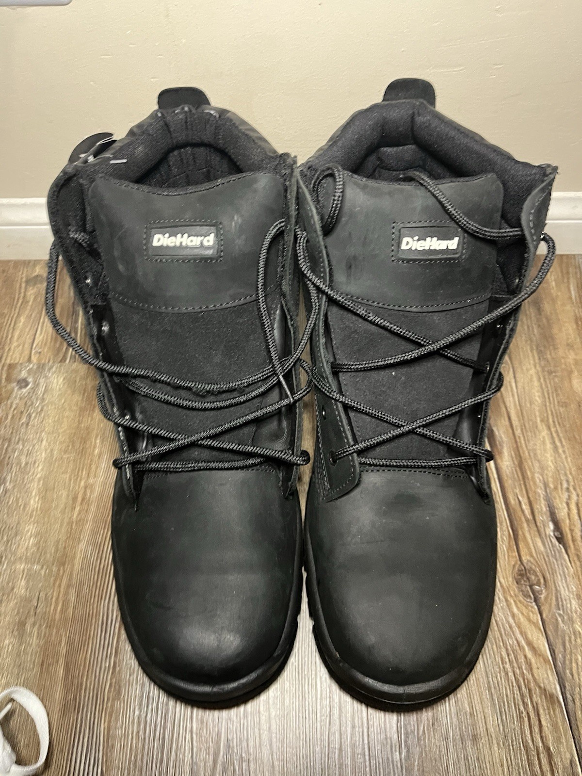 DieHard Lace-Up Work Boots Black, Size 14