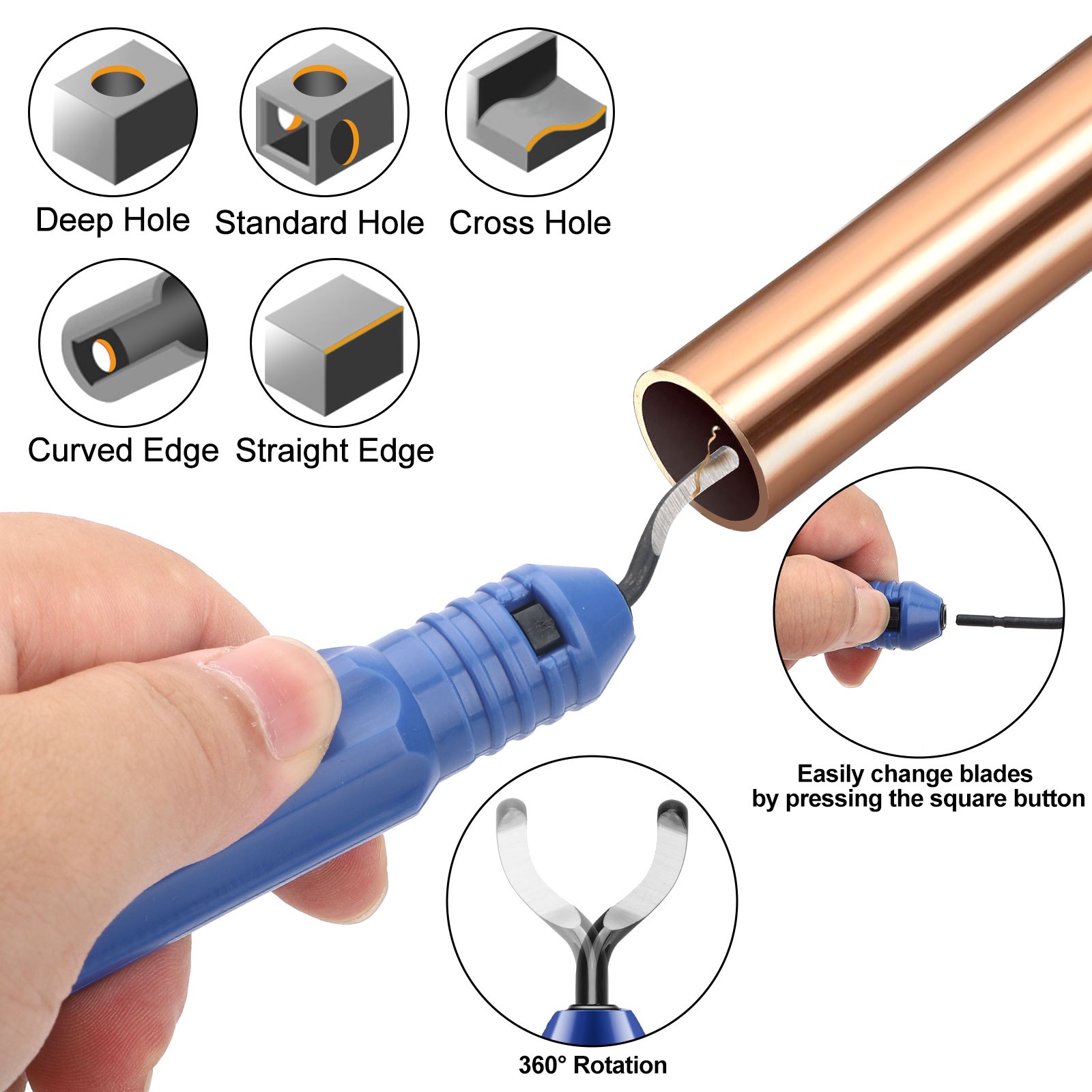 13x Copper Tube Expander & Deburring Scraper Tool HVAC Pipe Flaring Swage Drill