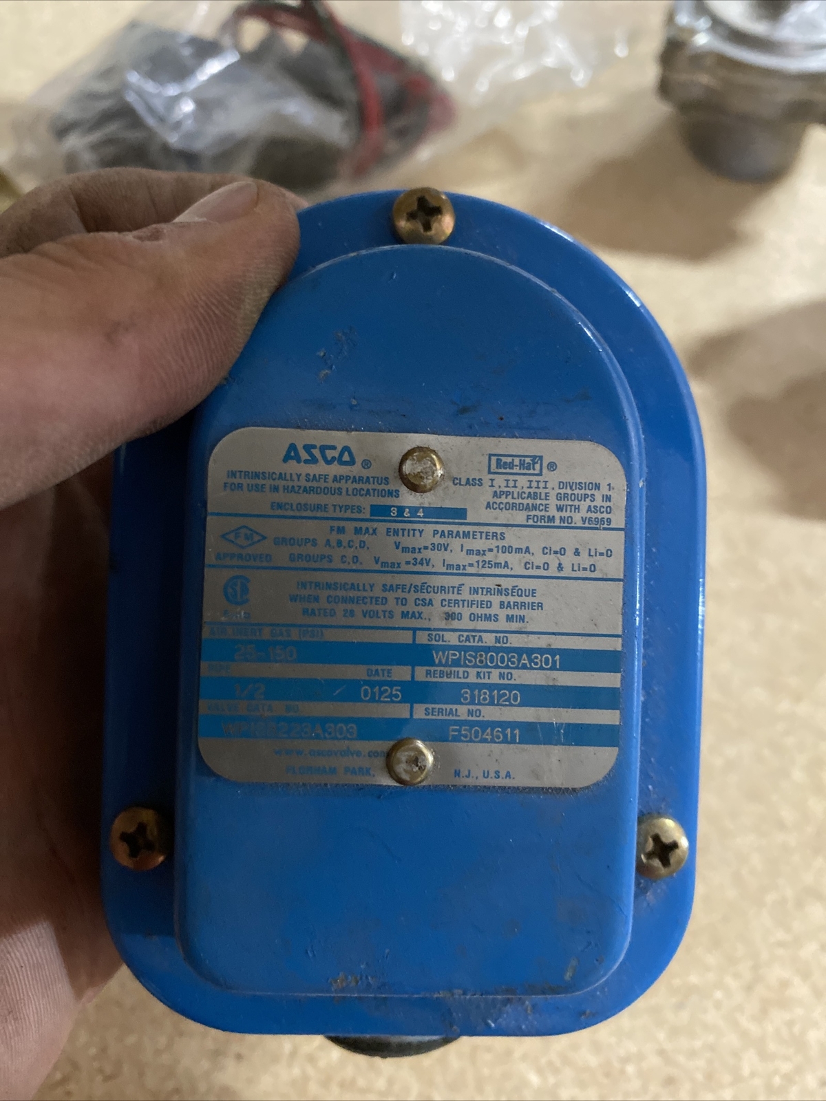 (Discontinued) Asco Redhat 1/2” WPIS8223A303 Solenoid Valve 25-150 PSI 120V AC