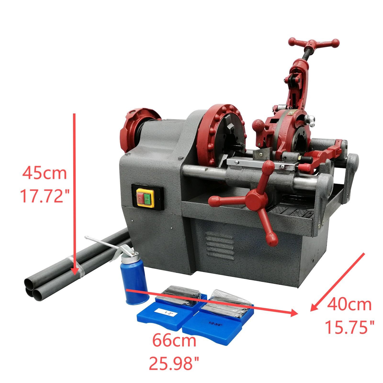 1/2″-2″ Pipe Threading Machine 110V 750W Electric Threader 3in1 Multifunctional