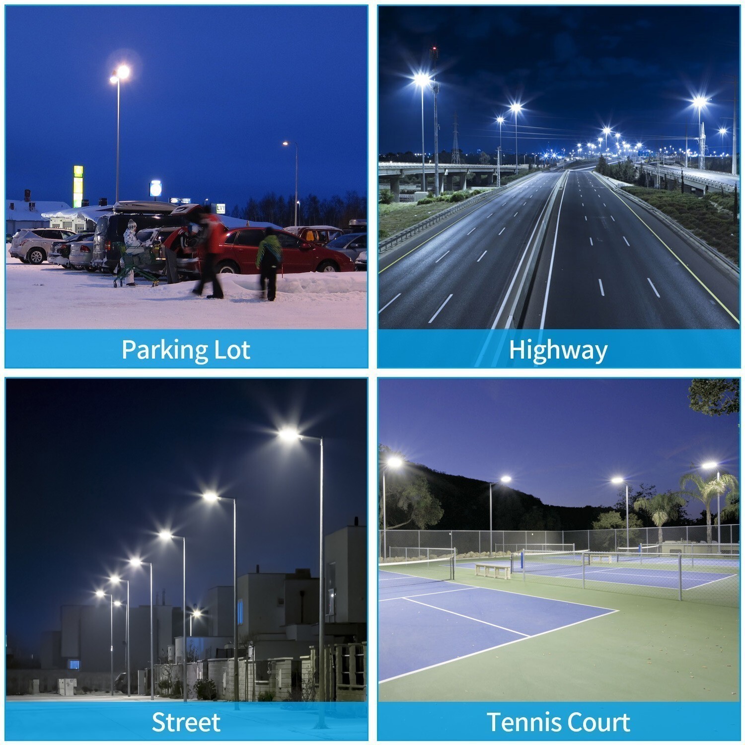 4PACK LED Stadium Light 200W Parking Lot Shoebox Street Security Flood Lighting